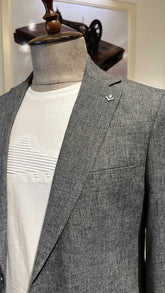 Guild Pire Slim Fit Leinen Sakko Anthrazit